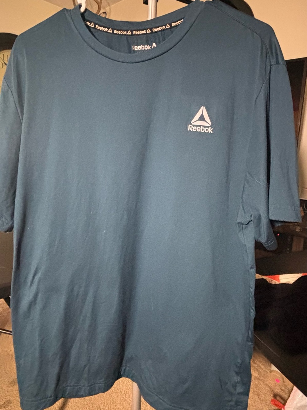 Reebok Men’s Teal Blue Crew Neck Short Sleeve Tee